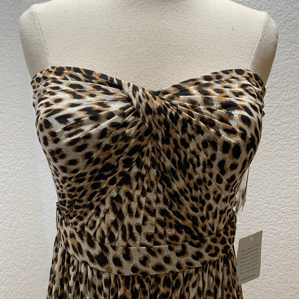 Leopard Aidan Convertible Strapless Chiffon Gown